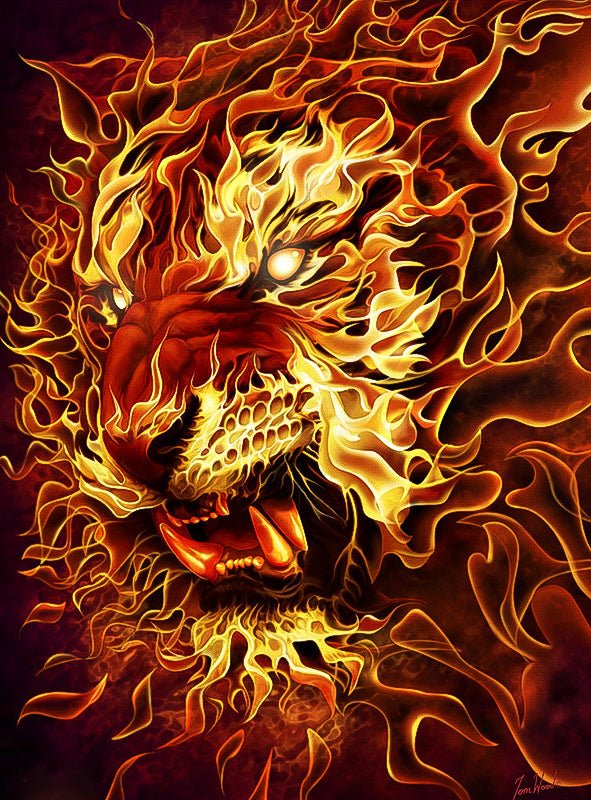 DIAMOND PAINTING | FIRE LION