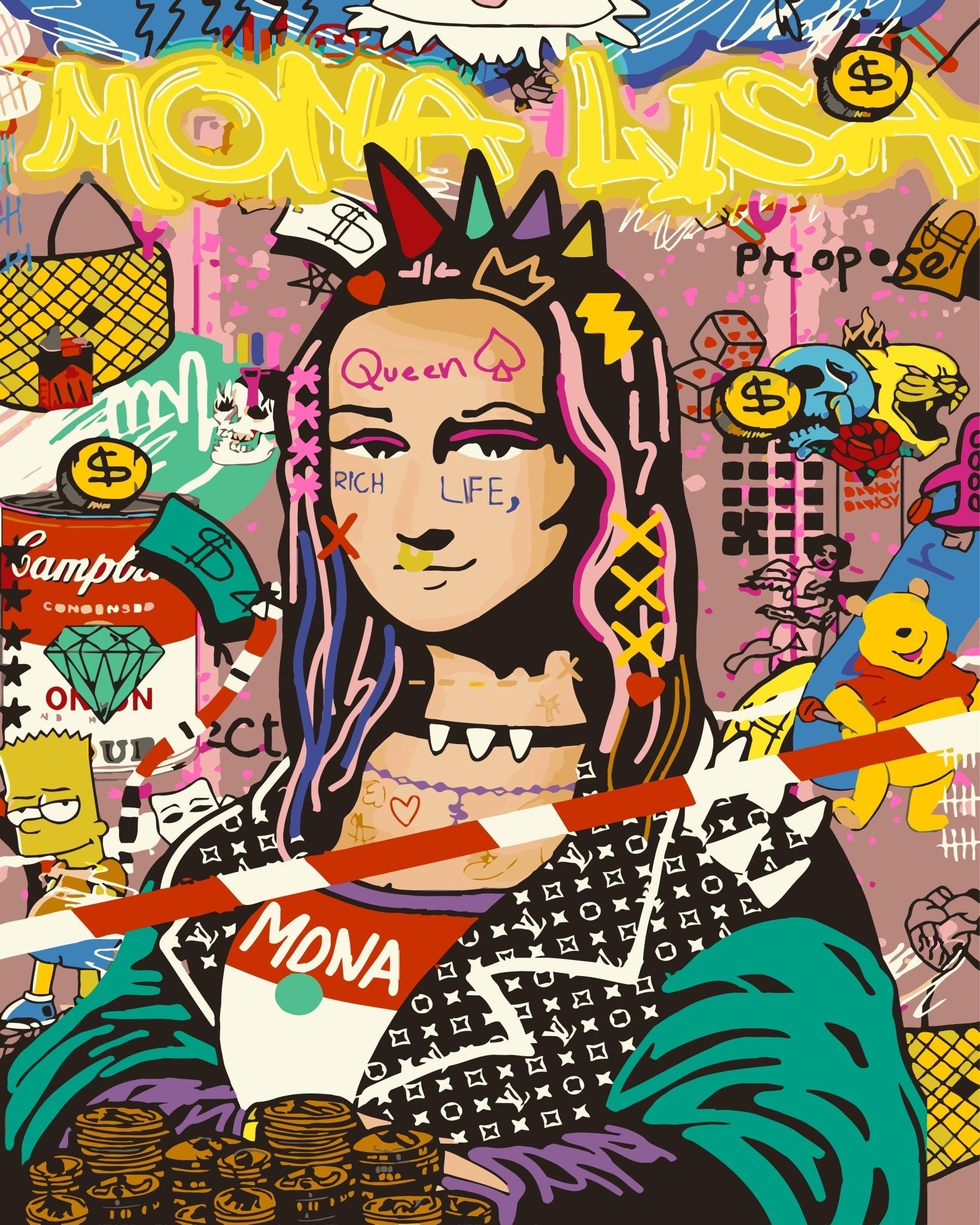 PAINT BY NUMBERS| POP ART MONA LISA