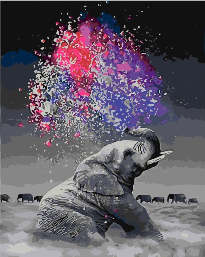 PAINT BY NUMBERS | COLORFUL ELEPHANT