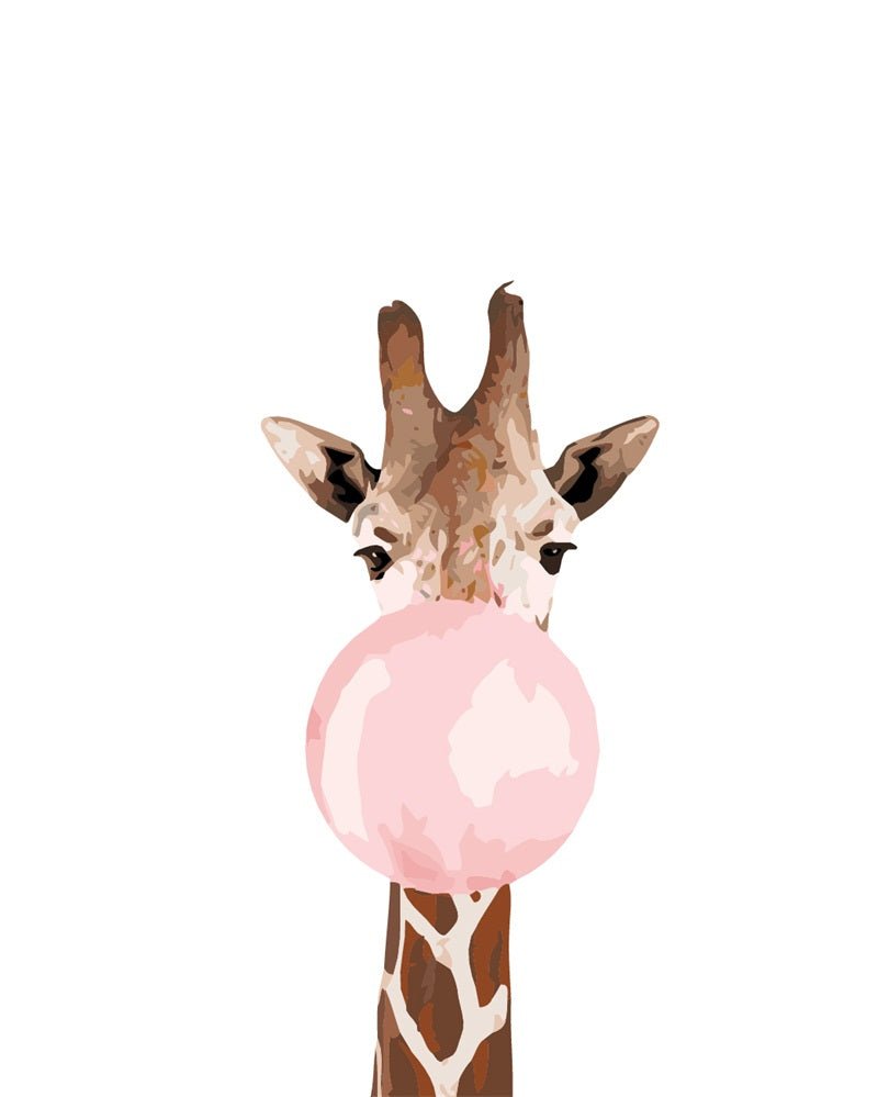 PAINT BY NUMBERS | GIRAFFE WITH BUBBLE GUM