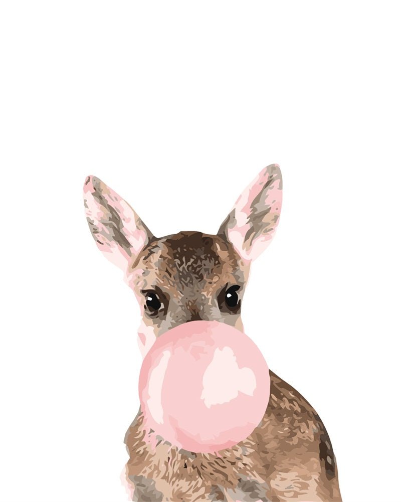 PAINT BY NUMBERS | KANGAROO WITH BUBBLE GUM