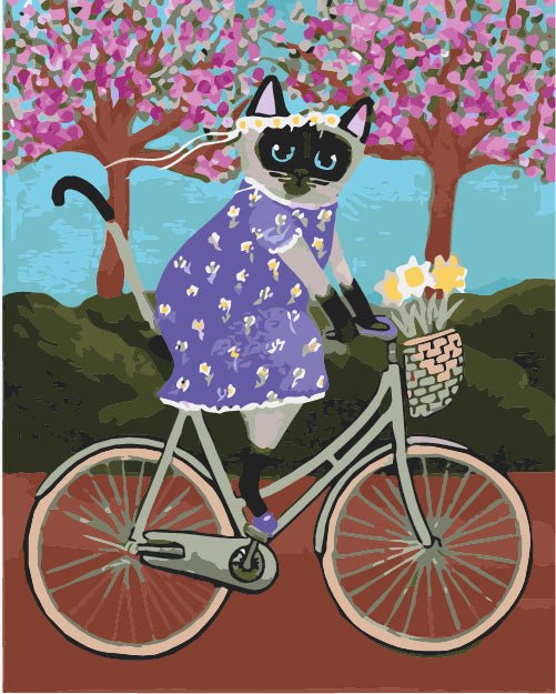 PAINT BY NUMBERS | CAT ON BICYCLE