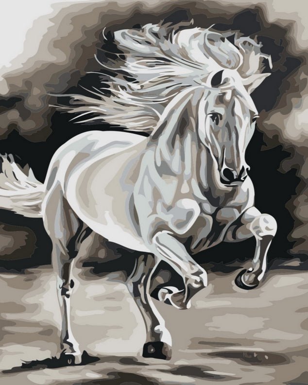 PAINT BY NUMBERS | HORSE BLACK AND WHITE