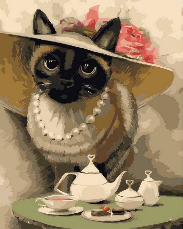 PAINT BY NUMBERS | CAT WITH HAT