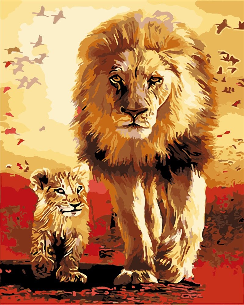 PAINT BY NUMBERS | LION FATHER & CUB