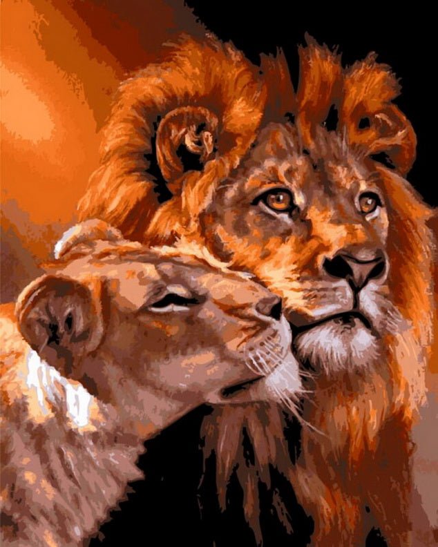 PAINT BY NUMBERS | LION COUPLE