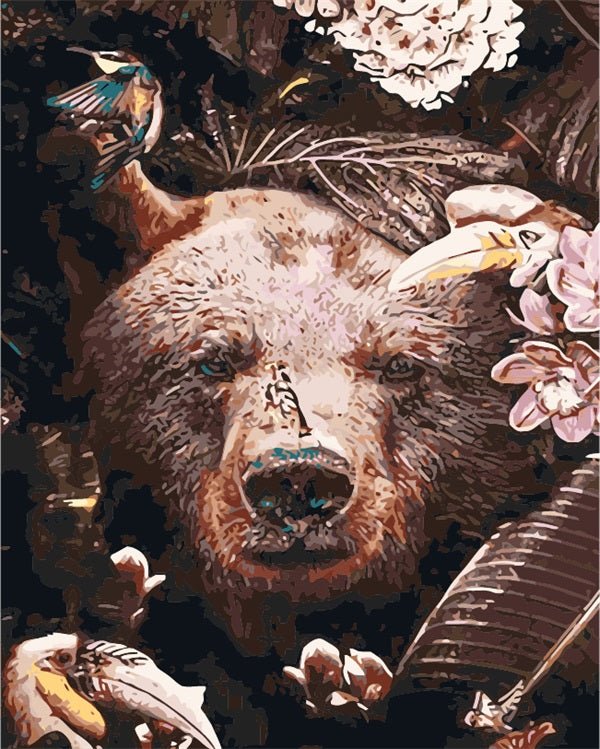 PAINT BY NUMBERS | BEAR WITH BIRDS