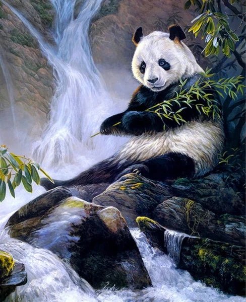 PAINT BY NUMBERS | PANDA BY THE RIVER