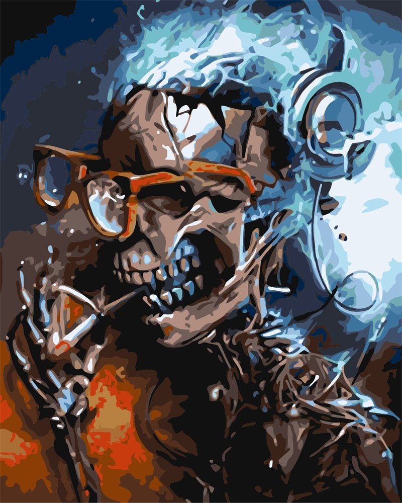 Paint by Numbers | Skull with Glasses
