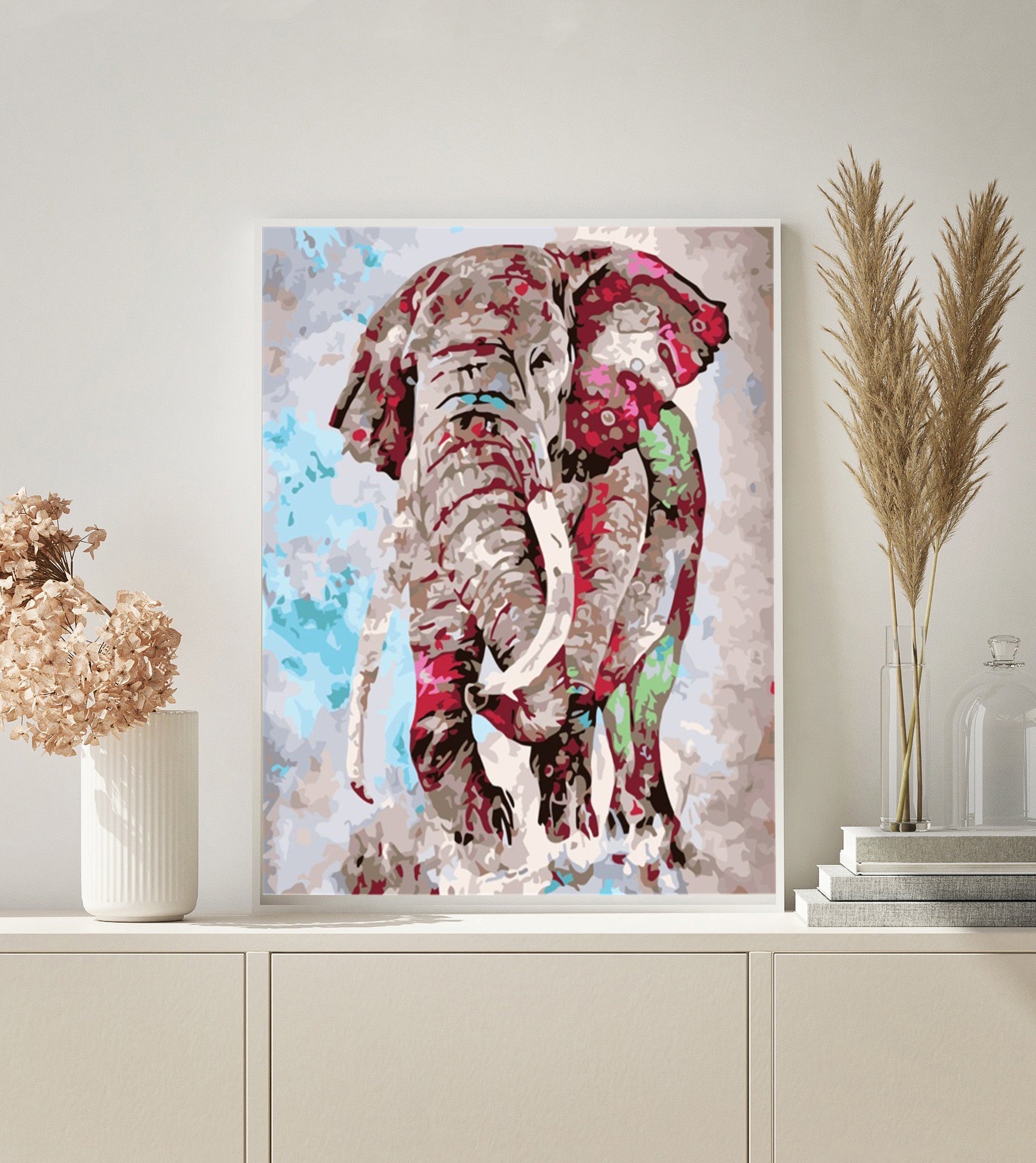 PAINT BY NUMBERS | COLORFUL ELEPHANT