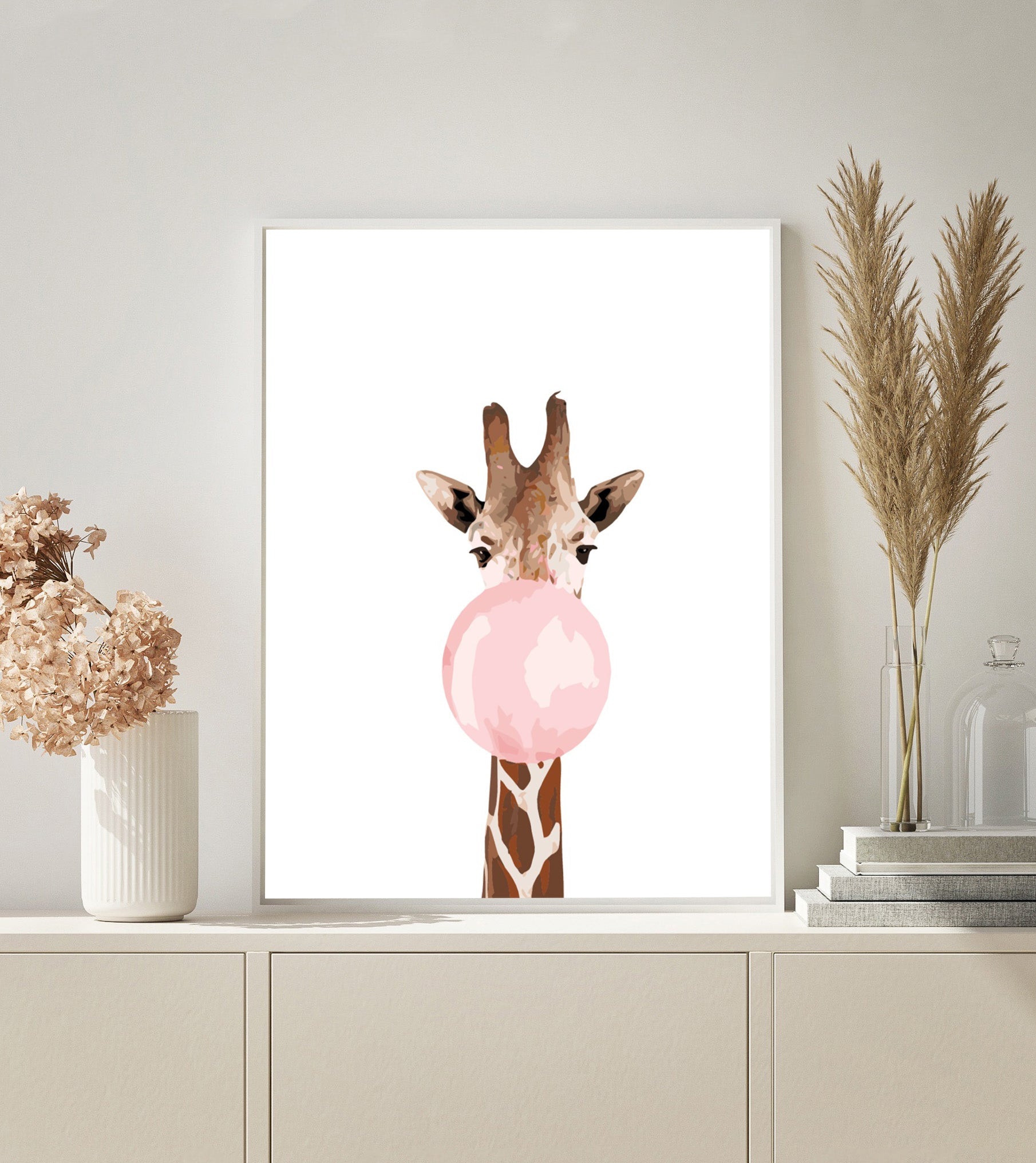 PAINT BY NUMBERS | GIRAFFE WITH BUBBLE GUM