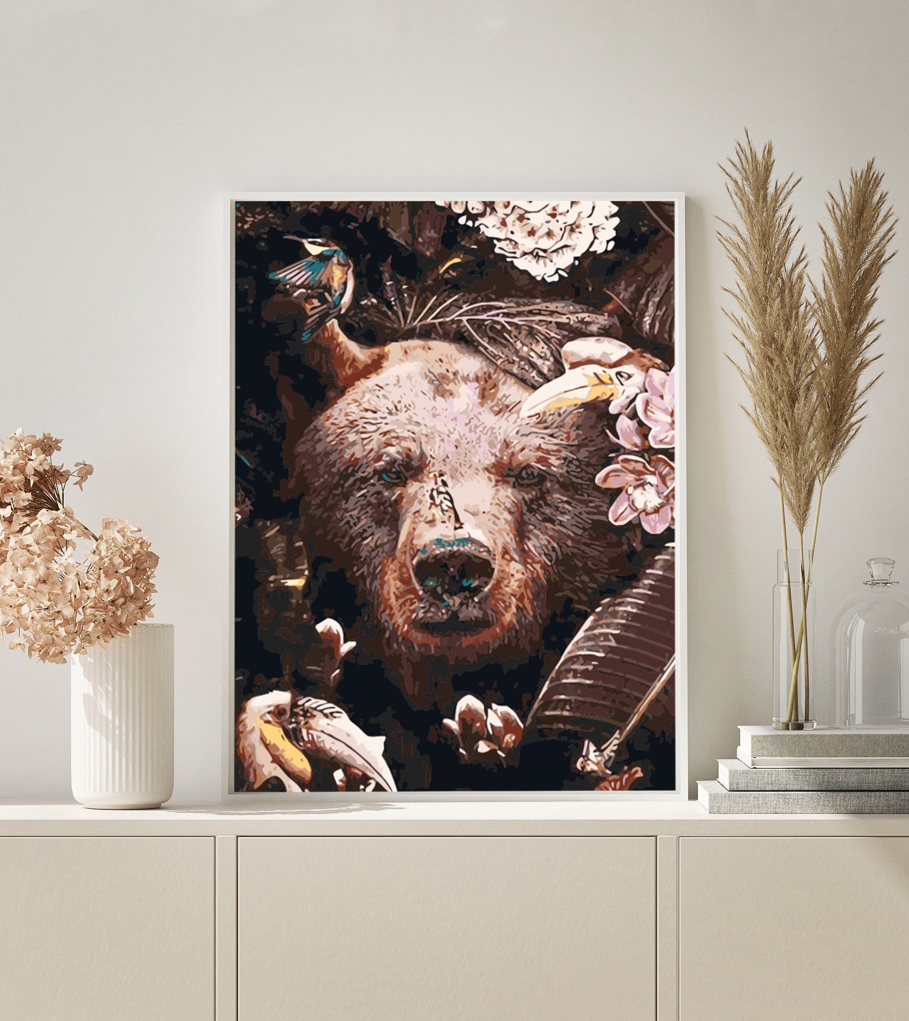 PAINT BY NUMBERS | BEAR WITH BIRDS