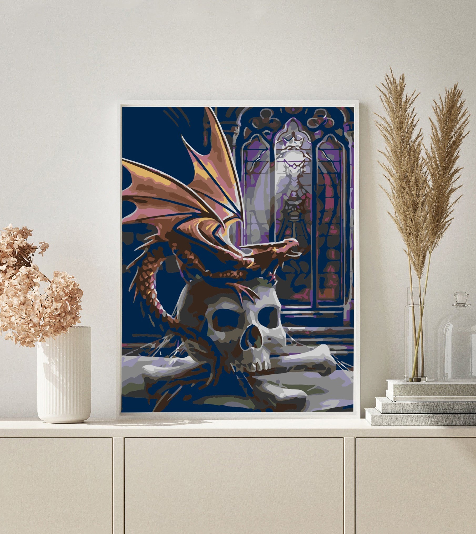 Paint by Numbers | Skull with Little Dragon