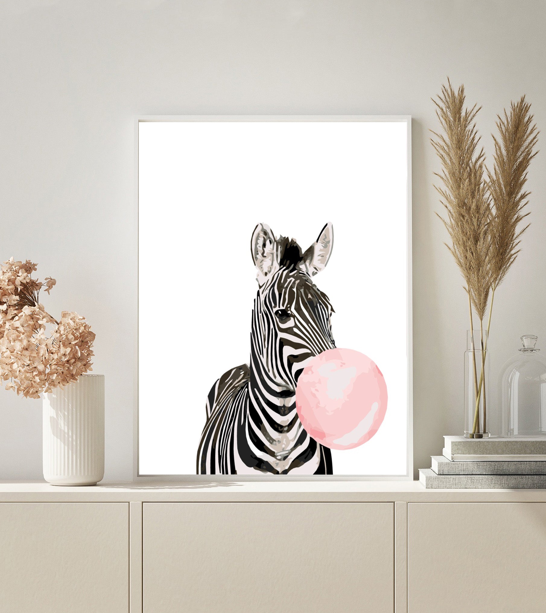 Paint by Numbers | Zebra with Bubble Gum